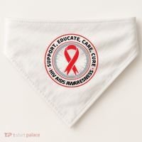 Support Educate Care Cure Hiv Aids Awareness USA-Made Doggie Bandana thumb 0