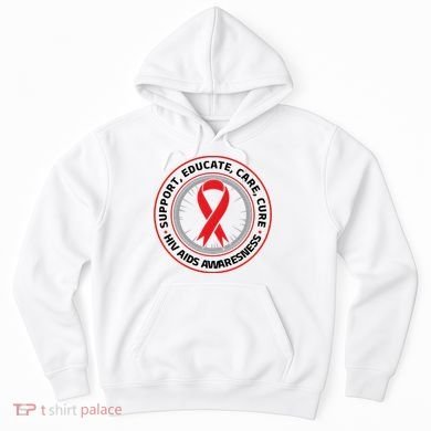Support Educate Care Cure Hiv Aids Awareness Hoodie