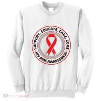 Support Educate Care Cure Hiv Aids Awareness Sweatshirt thumb 0