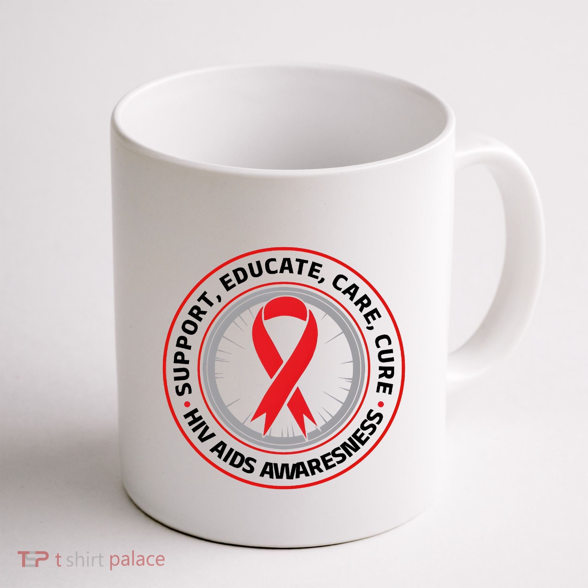 Support Educate Care Cure Hiv Aids Awareness Coffee Mug