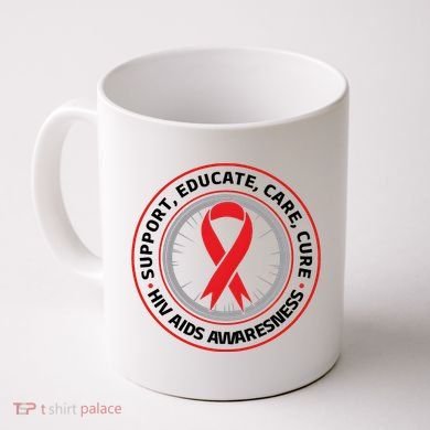 Support Educate Care Cure Hiv Aids Awareness Coffee Mug