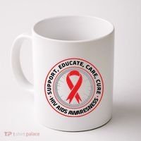 Support Educate Care Cure Hiv Aids Awareness Coffee Mug thumb 0