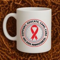 Support Educate Care Cure Hiv Aids Awareness Coffee Mug thumb 2