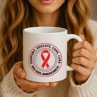 Support Educate Care Cure Hiv Aids Awareness Coffee Mug thumb 3