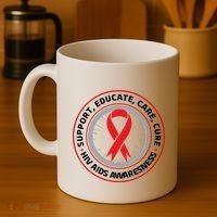 Support Educate Care Cure Hiv Aids Awareness Coffee Mug thumb 4