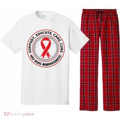 Support Educate Care Cure Hiv Aids Awareness Pajama Set
