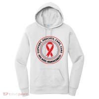 Support Educate Care Cure Hiv Aids Awareness Women's Hoodie thumb 0