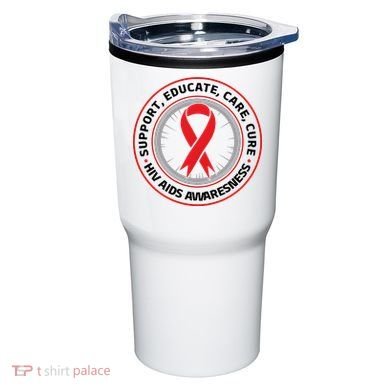 Support Educate Care Cure Hiv Aids Awareness Tumbler