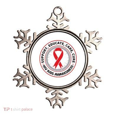 Support Educate Care Cure Hiv Aids Awareness Ornament