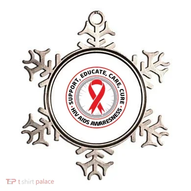 Support Educate Care Cure Hiv Aids Awareness Ornament