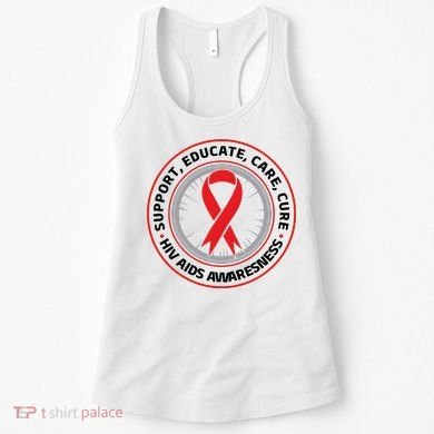 Support Educate Care Cure Hiv Aids Awareness Women's Tank Top