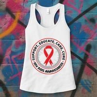 Support Educate Care Cure Hiv Aids Awareness Women's Tank Top thumb 3