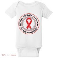 Support Educate Care Cure Hiv Aids Awareness Baby Bodysuit thumb 0