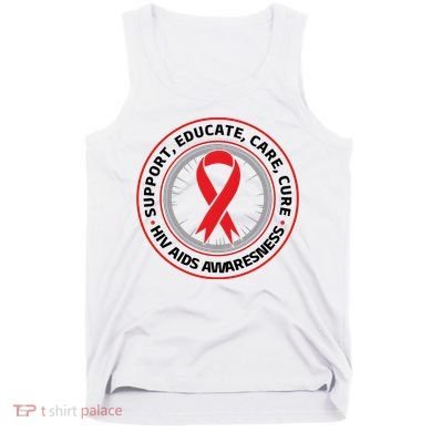 Support Educate Care Cure Hiv Aids Awareness Tank Top