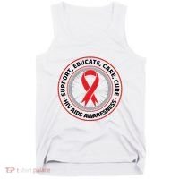 Support Educate Care Cure Hiv Aids Awareness Tank Top thumb 0