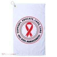 Support Educate Care Cure Hiv Aids Awareness Golf Towel thumb 0