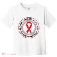 Support Educate Care Cure Hiv Aids Awareness Toddler T-Shirt thumb 0