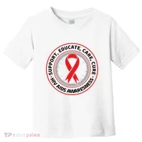 Support Educate Care Cure Hiv Aids Awareness Toddler T-Shirt thumb 0