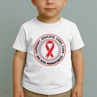 Support Educate Care Cure Hiv Aids Awareness Toddler T-Shirt thumb 2