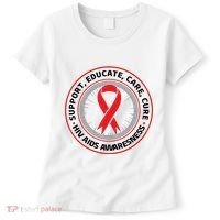 Support Educate Care Cure Hiv Aids Awareness Women's T-Shirt thumb 0