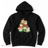 Sleepy Elves Cute Christmas Holiday Hoodie thumb 0