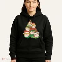 Sleepy Elves Cute Christmas Holiday Hoodie thumb 5