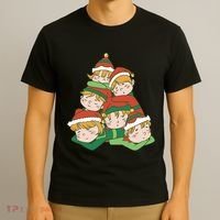 Sleepy Elves Cute Christmas Holiday T-Shirt thumb 3