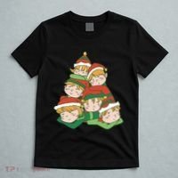 Sleepy Elves Cute Christmas Holiday T-Shirt thumb 5