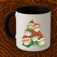 Sleepy Elves Cute Christmas Holiday Coffee Mug thumb 2