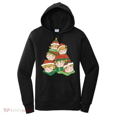 Sleepy Elves Cute Christmas Holiday Women's Hoodie