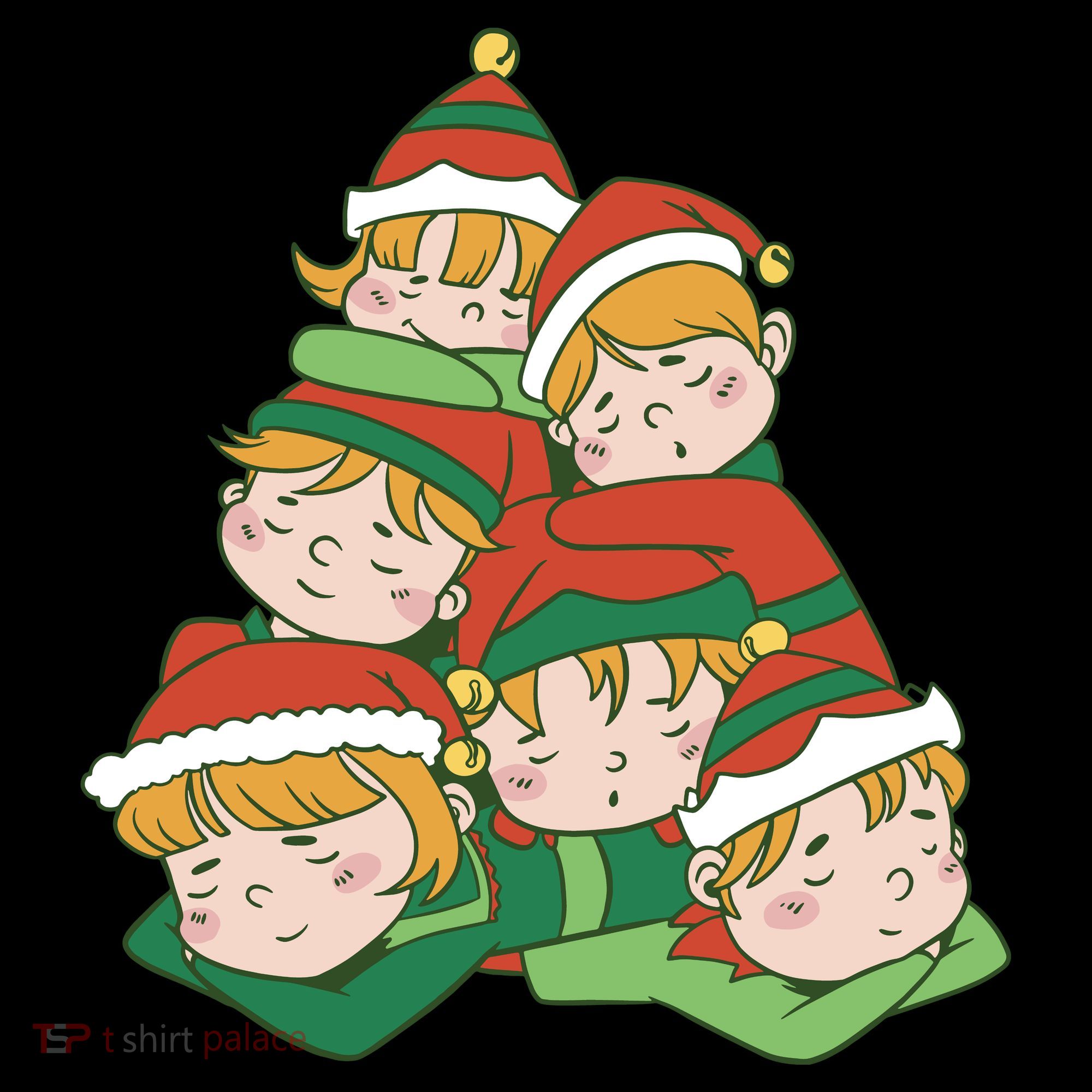 Sleepy Elves Cute Christmas Holiday Women's Hoodie
