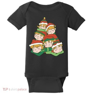 Sleepy Elves Cute Christmas Holiday Baby Bodysuit