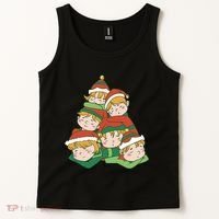 Sleepy Elves Cute Christmas Holiday Tank Top thumb 2