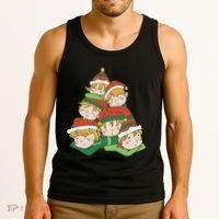 Sleepy Elves Cute Christmas Holiday Tank Top thumb 3