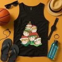 Sleepy Elves Cute Christmas Holiday Tank Top thumb 4
