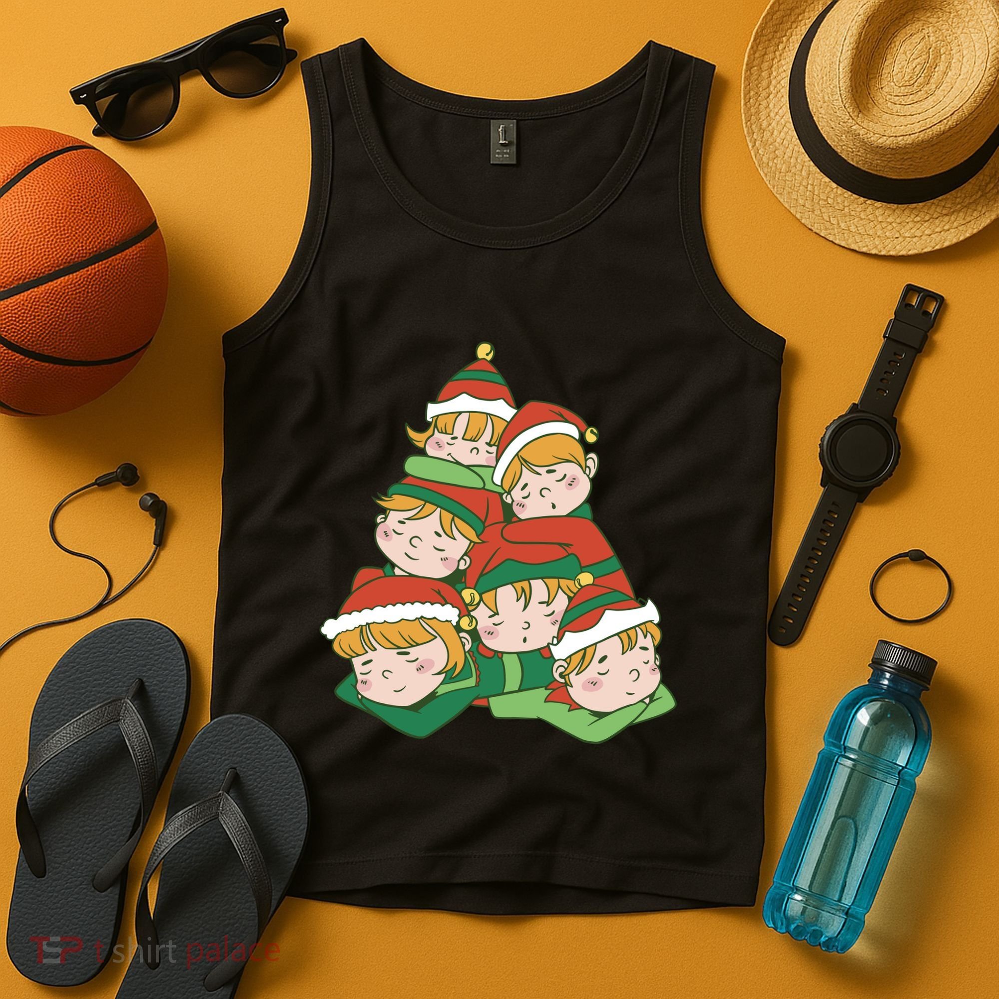 Sleepy Elves Cute Christmas Holiday Tank Top