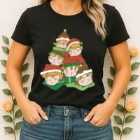 Sleepy Elves Cute Christmas Holiday Women's T-Shirt thumb 2