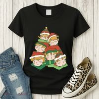 Sleepy Elves Cute Christmas Holiday Women's T-Shirt thumb 3
