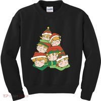 Sleepy Elves Cute Christmas Holiday Kids Sweatshirt thumb 0