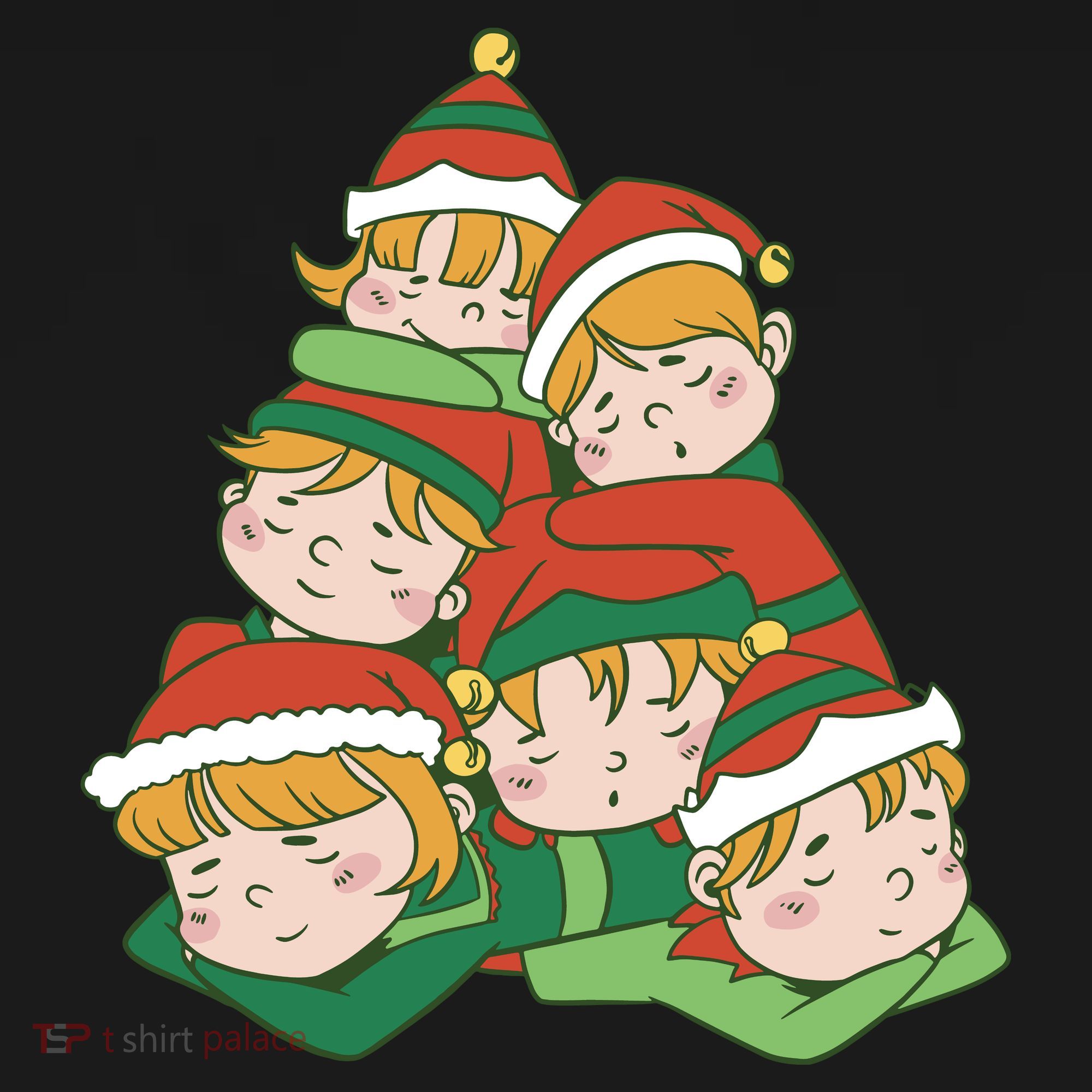 Sleepy Elves Cute Christmas Holiday Kids Sweatshirt