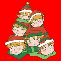 Sleepy Elves Cute Christmas Holiday Santa Hat thumb 1