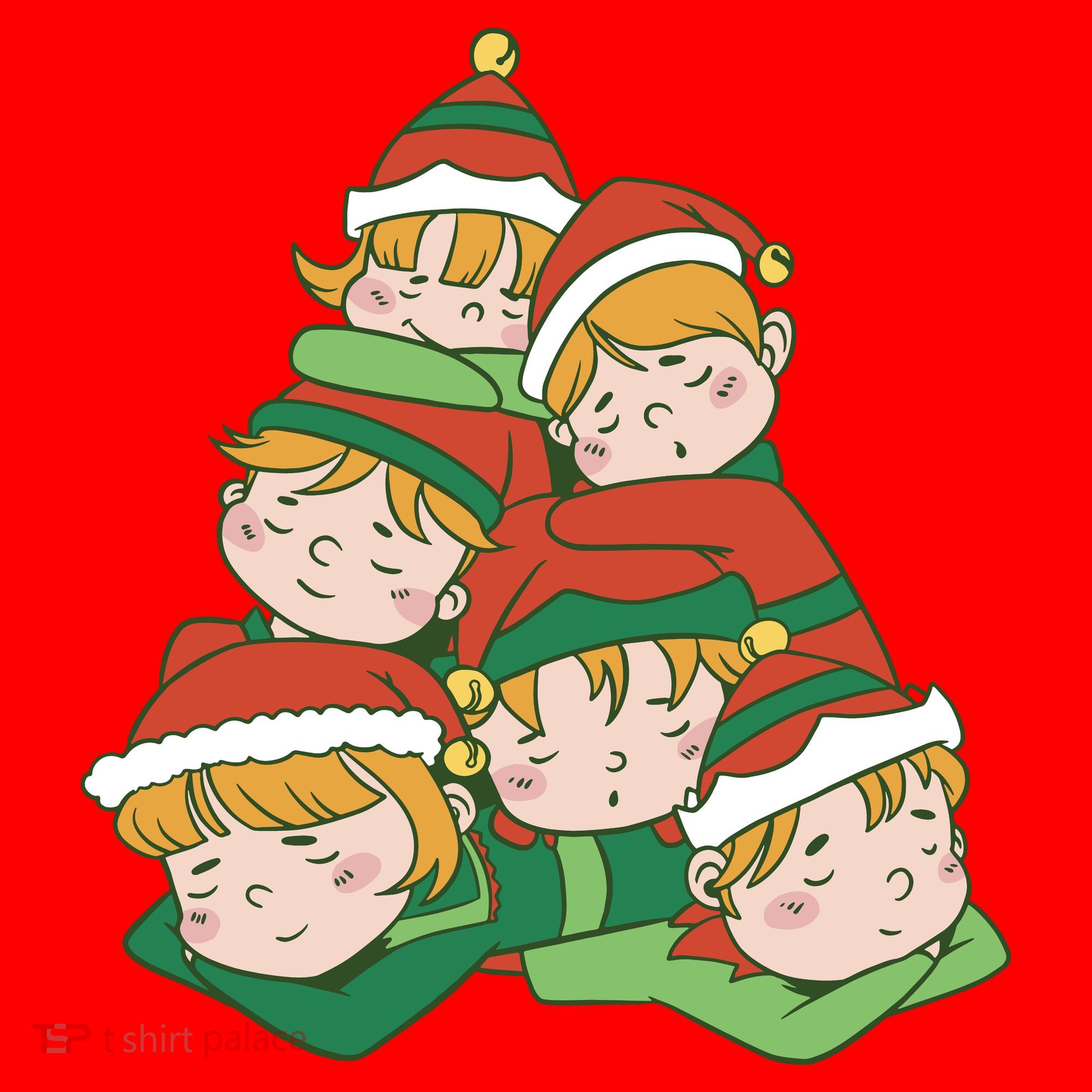 Sleepy Elves Cute Christmas Holiday Santa Hat