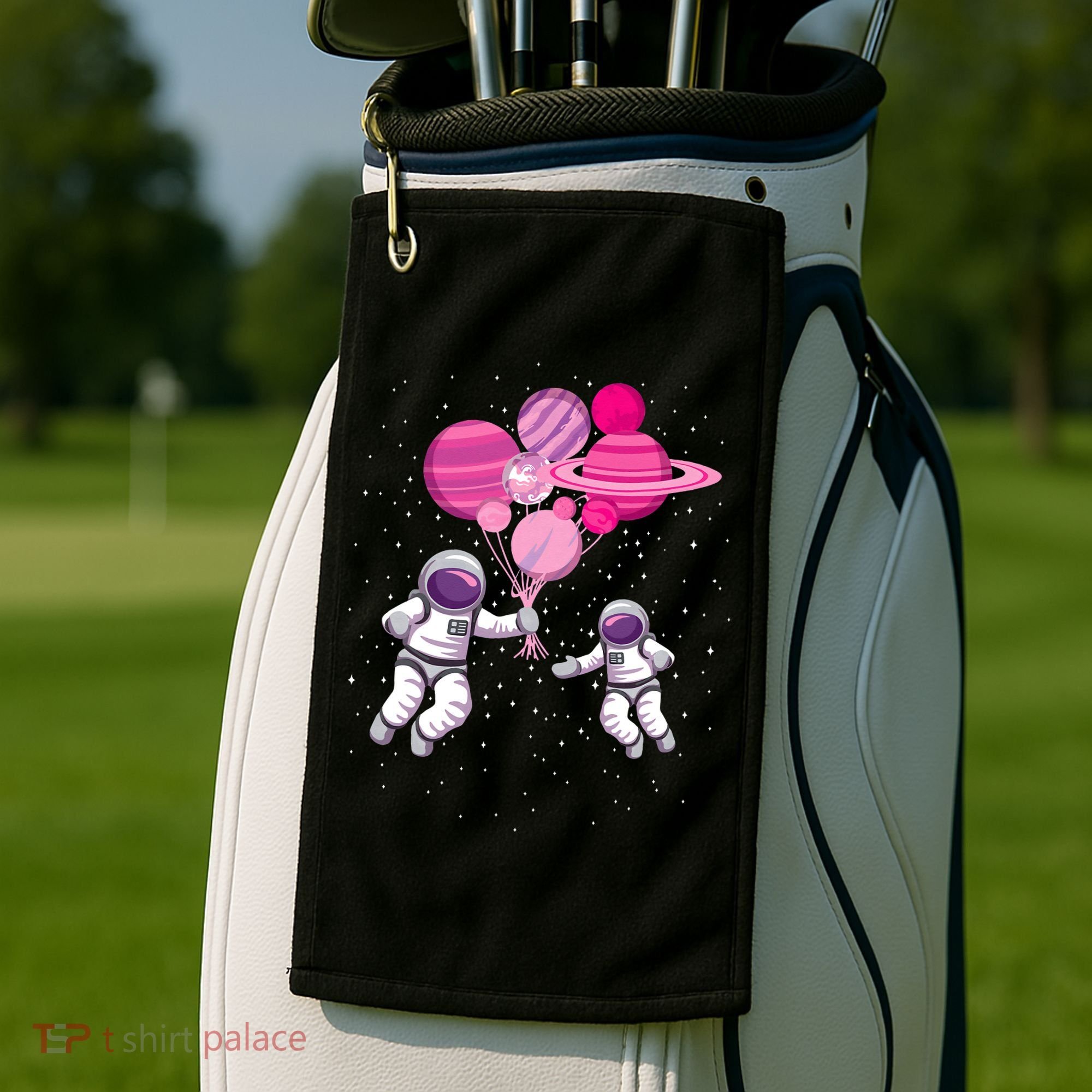 Space Exploration Cosmonaut SpaceMan Alien Spaceship Golf Towel