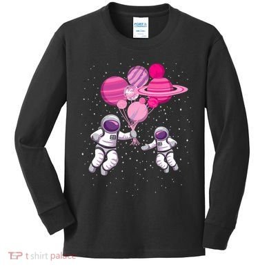 Space Exploration Cosmonaut SpaceMan Alien Spaceship Kids Long Sleeve Shirt