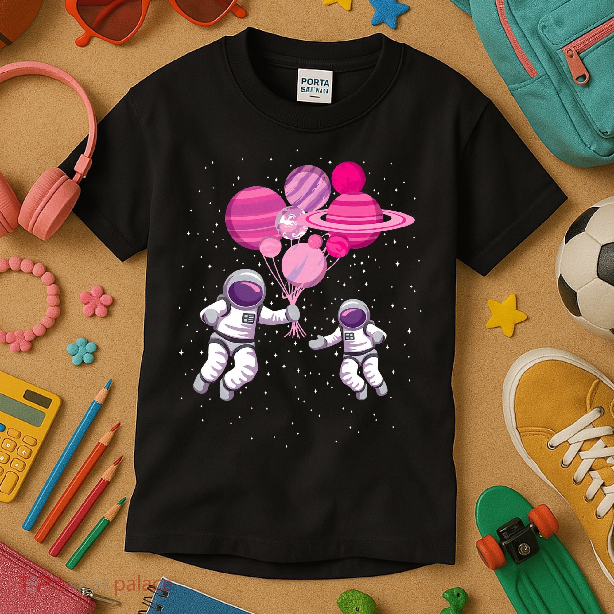 Space Exploration Cosmonaut SpaceMan Alien Spaceship Kids T-Shirt