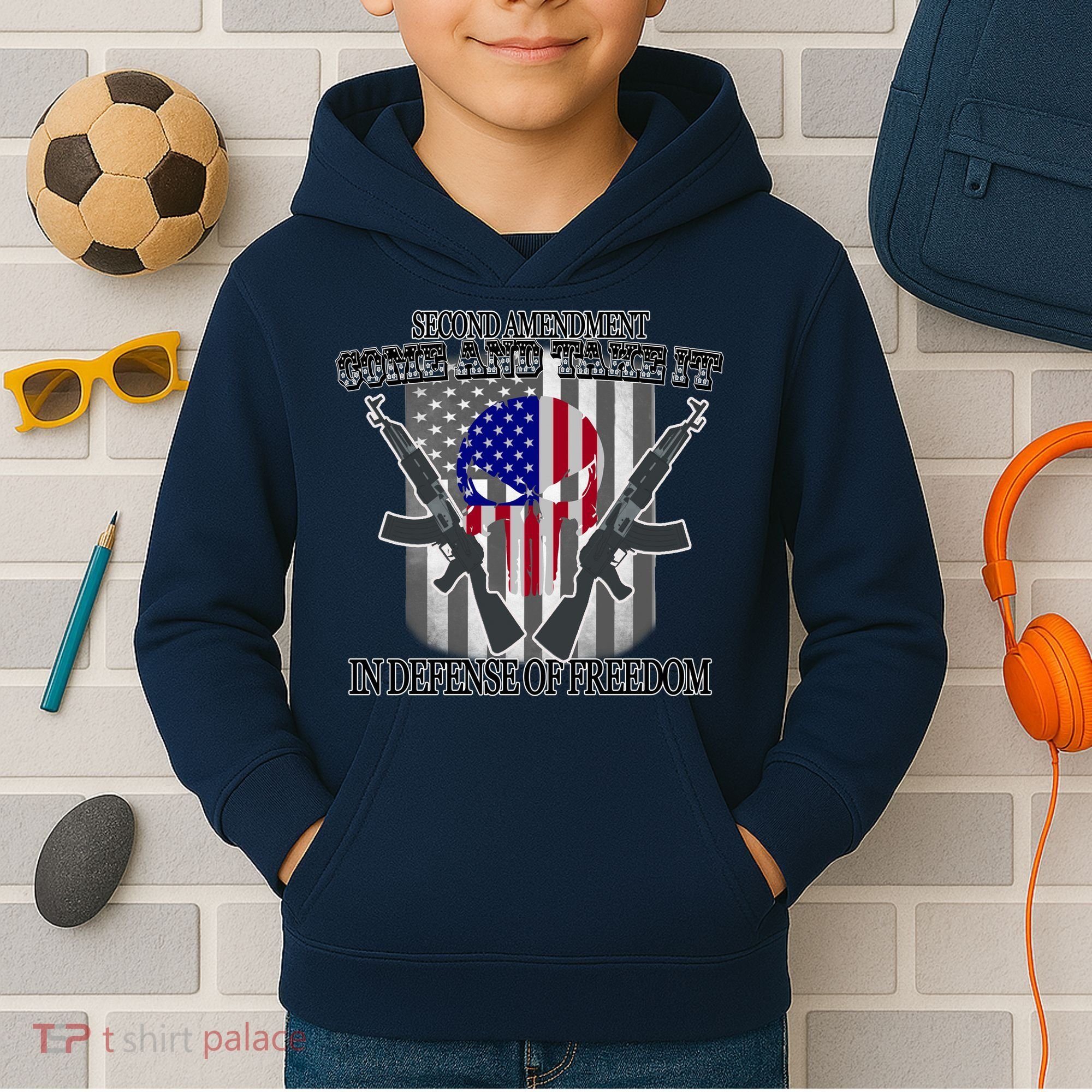 Second Amendment Come & Take It In Defense Of Freedom Kids Hoodie