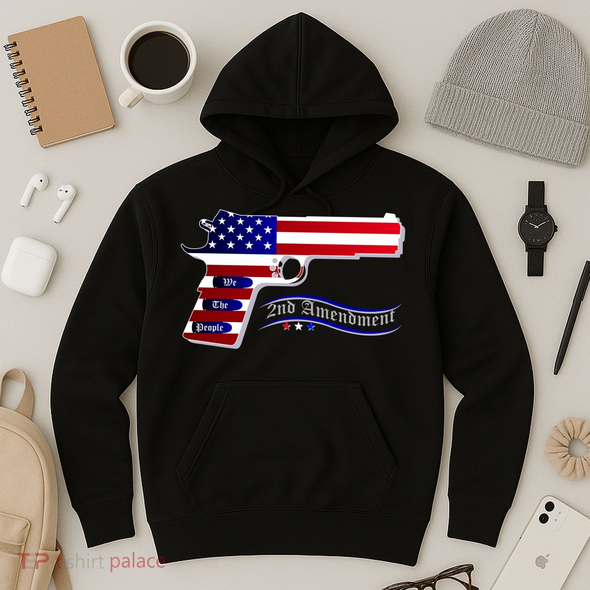 Second Amendment Support Hand Gun Hoodie