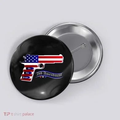 Second Amendment Support Hand Gun Button