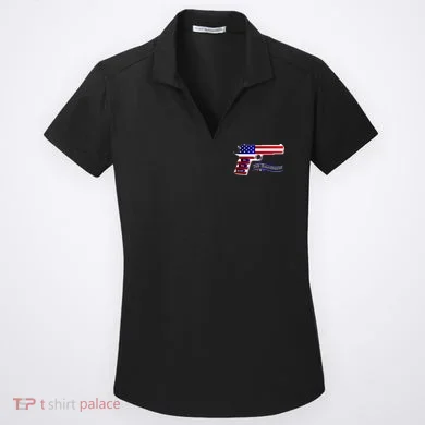 Second Amendment Support Hand Gun Women's Dry Zone Grid Polo