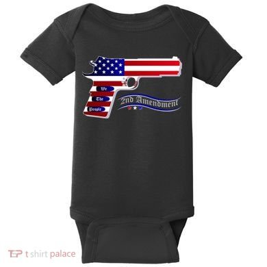 Second Amendment Support Hand Gun Baby Bodysuit
